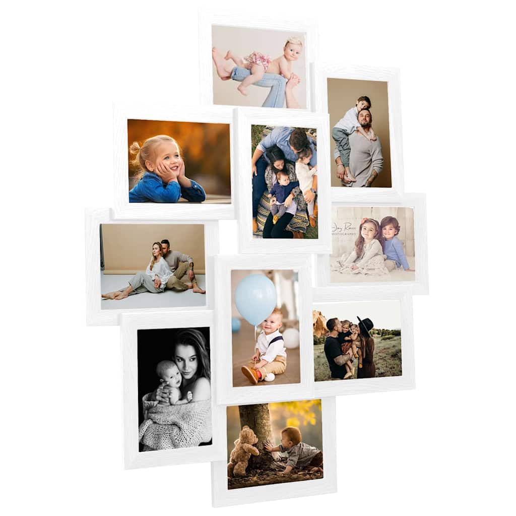 Vidaxl fotolijst voor 10x(10x15 cm) foto mdf wit