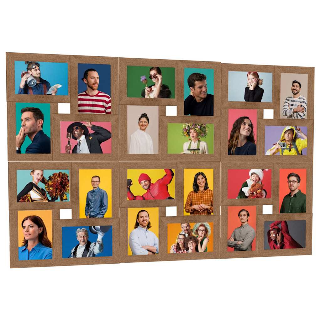 Vidaxl fotolijst voor 24x(13x18 cm) foto mdf lichtbruin