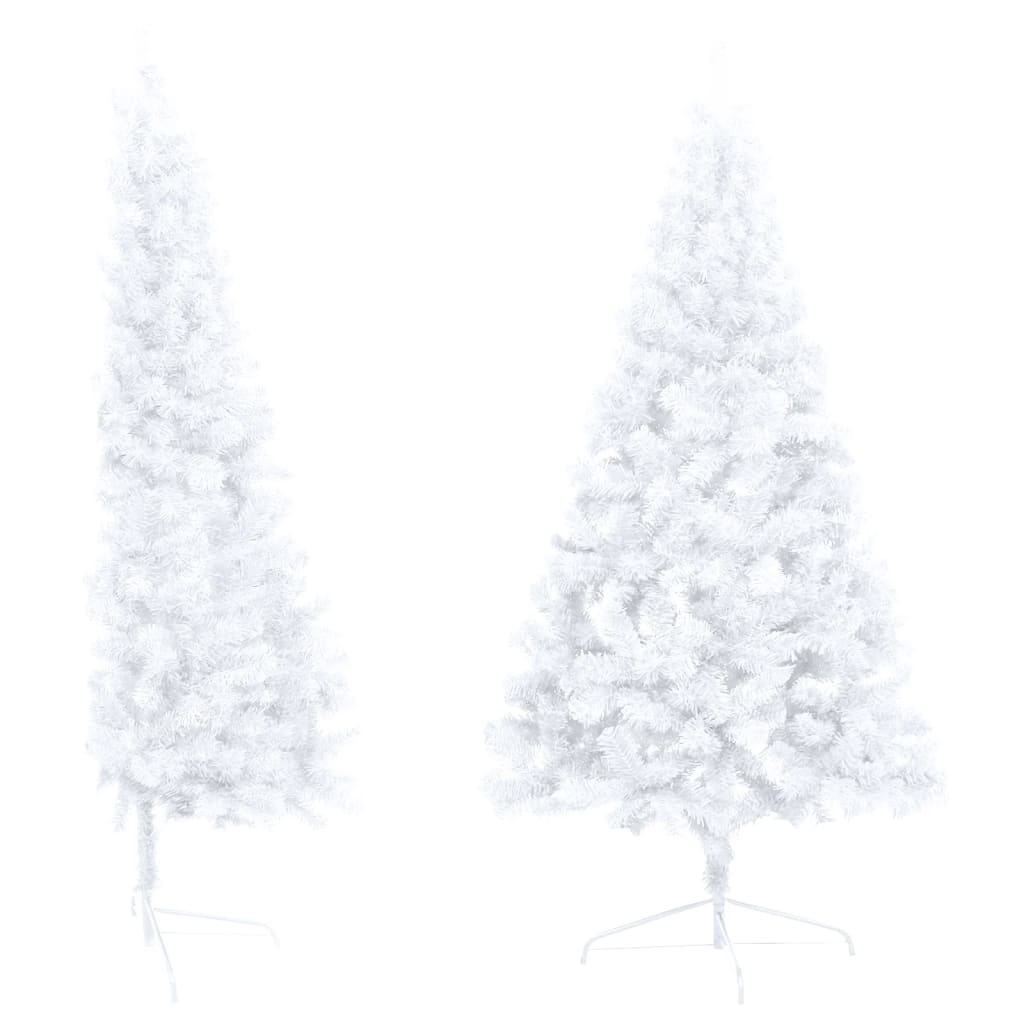 VidaXL Kunstkerstboom met verlichting en kerstballen half 120 cm wit