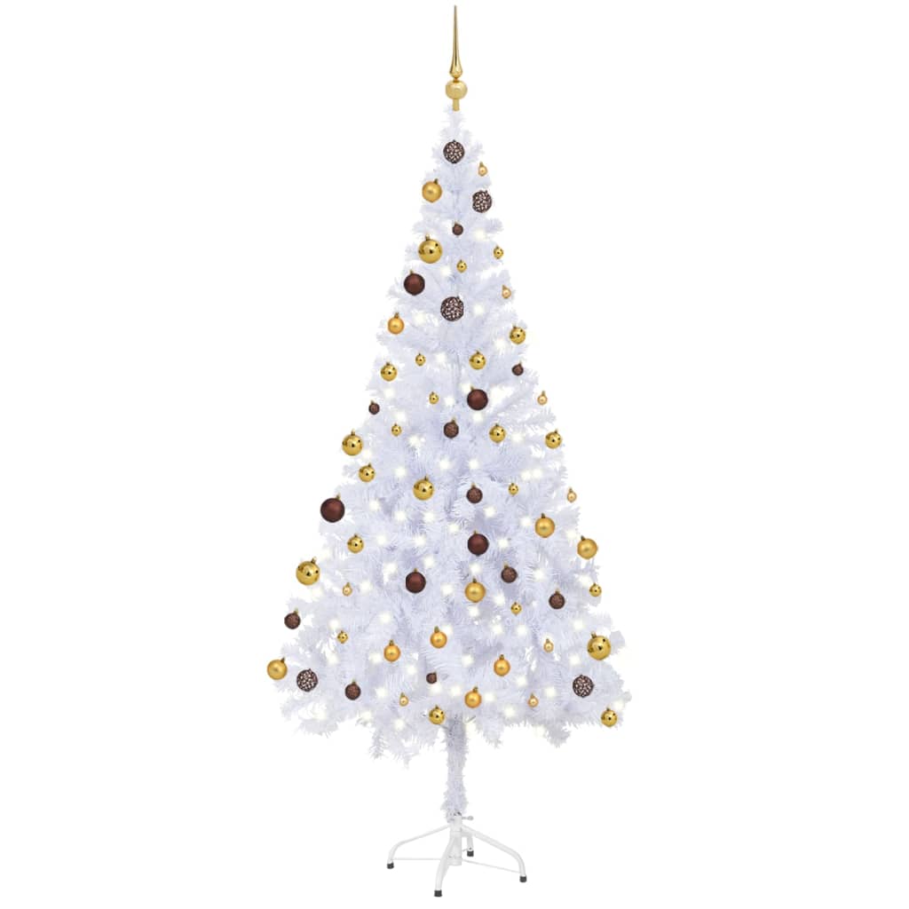 Vidaxl kunstkerstboom met verlichting en kerstballen 620 takken 180 cm