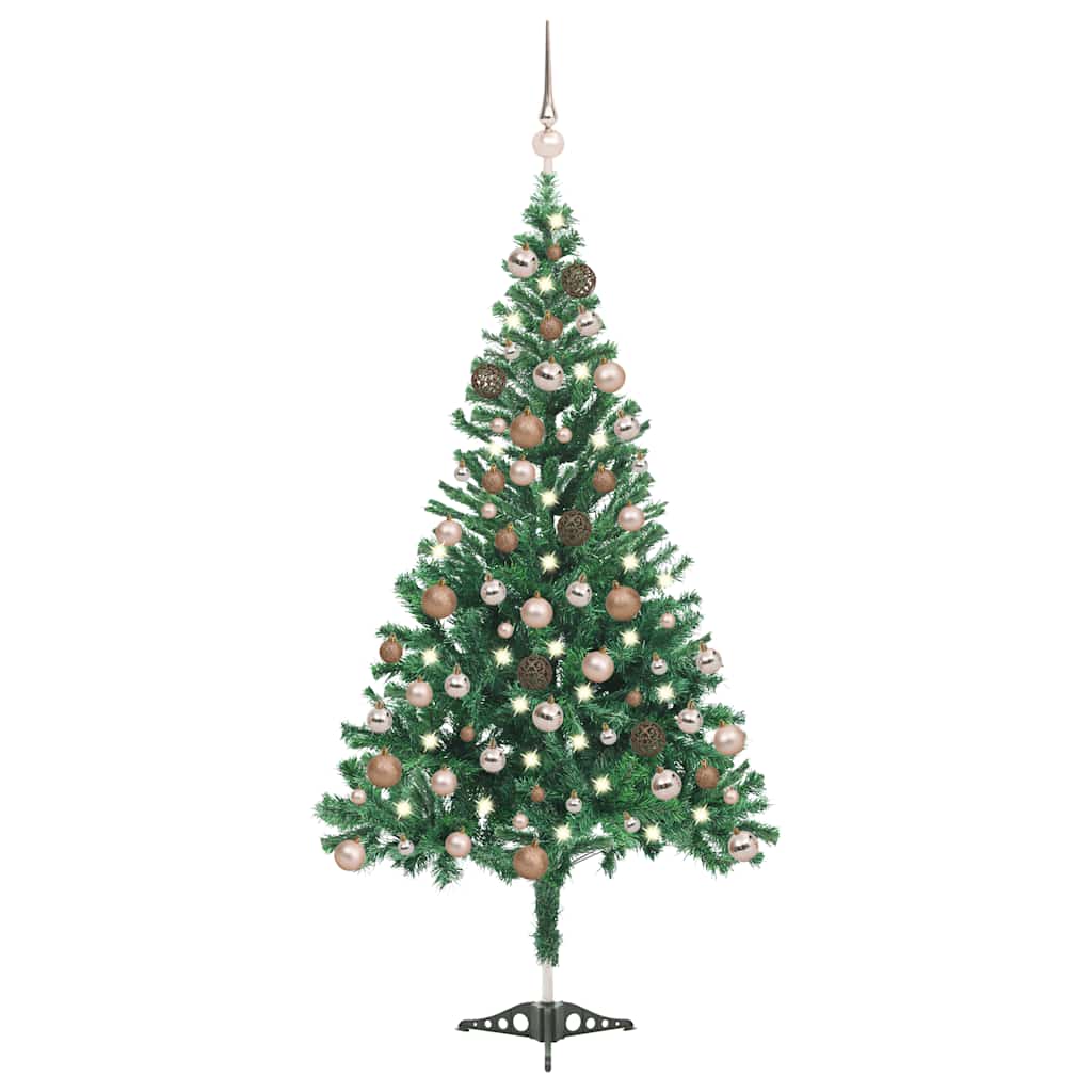 Vidaxl kunstkerstboom met verlichting en kerstballen 546 takken 180 cm