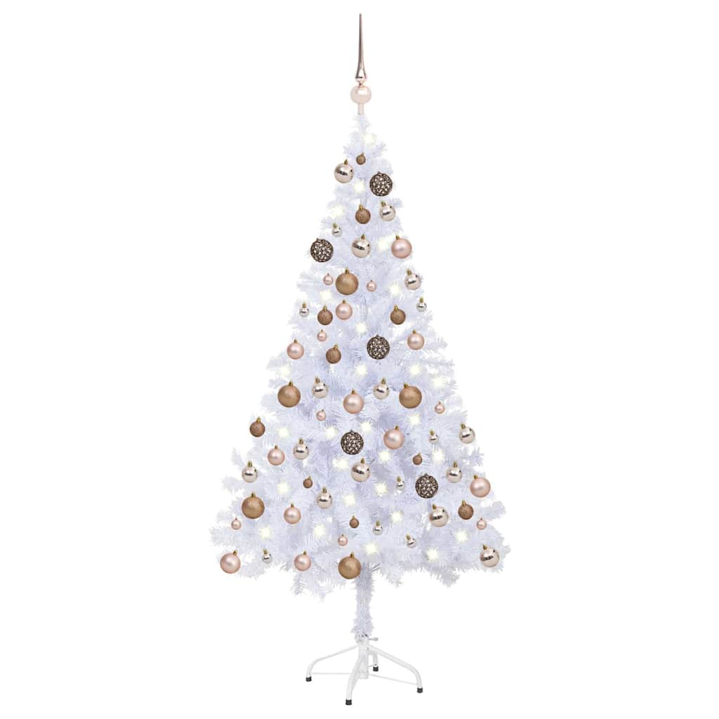 Vidaxl kunstkerstboom met verlichting en kerstballen 380 takken 150 cm