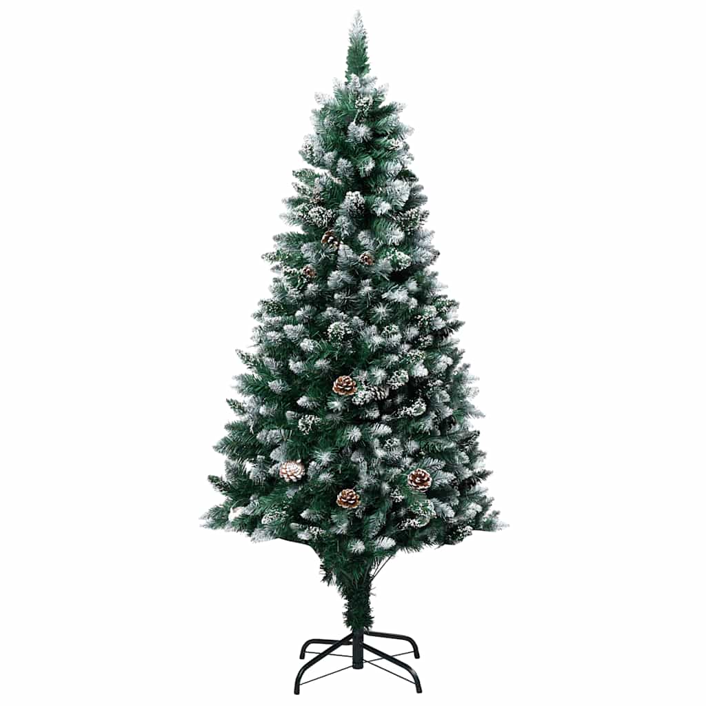 Vidaxl kunstkerstboom met led en kerstballen en dennenappels 180 cm