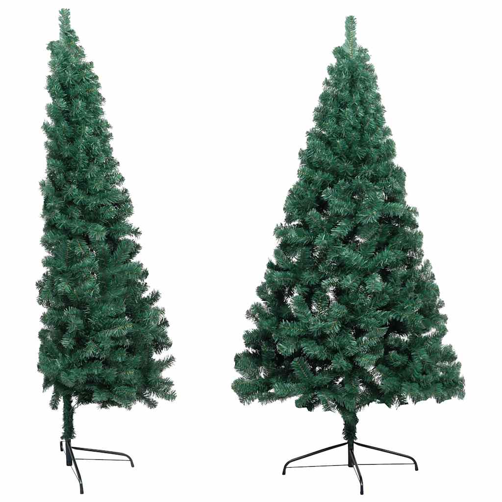 Vidaxl kunstkerstboom met verlichting en kerstballen half 150 cm groen