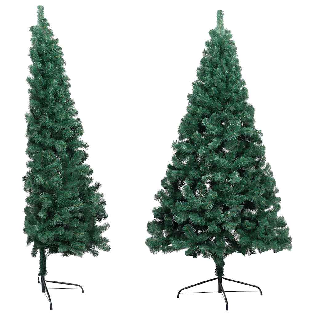 Vidaxl kunstkerstboom met verlichting en kerstballen half 240 cm groen