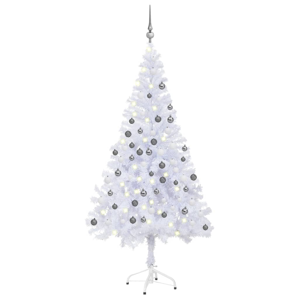 VidaXL Kunstkerstboom met verlichting en kerstballen 620 takken 180 cm