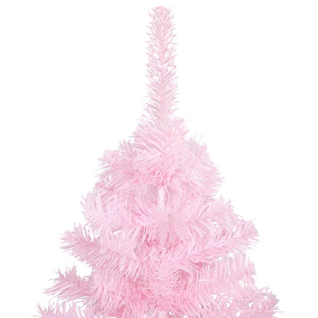 Vidaxl kunstkerstboom met verlichting en kerstballen 120 cm pvc roze