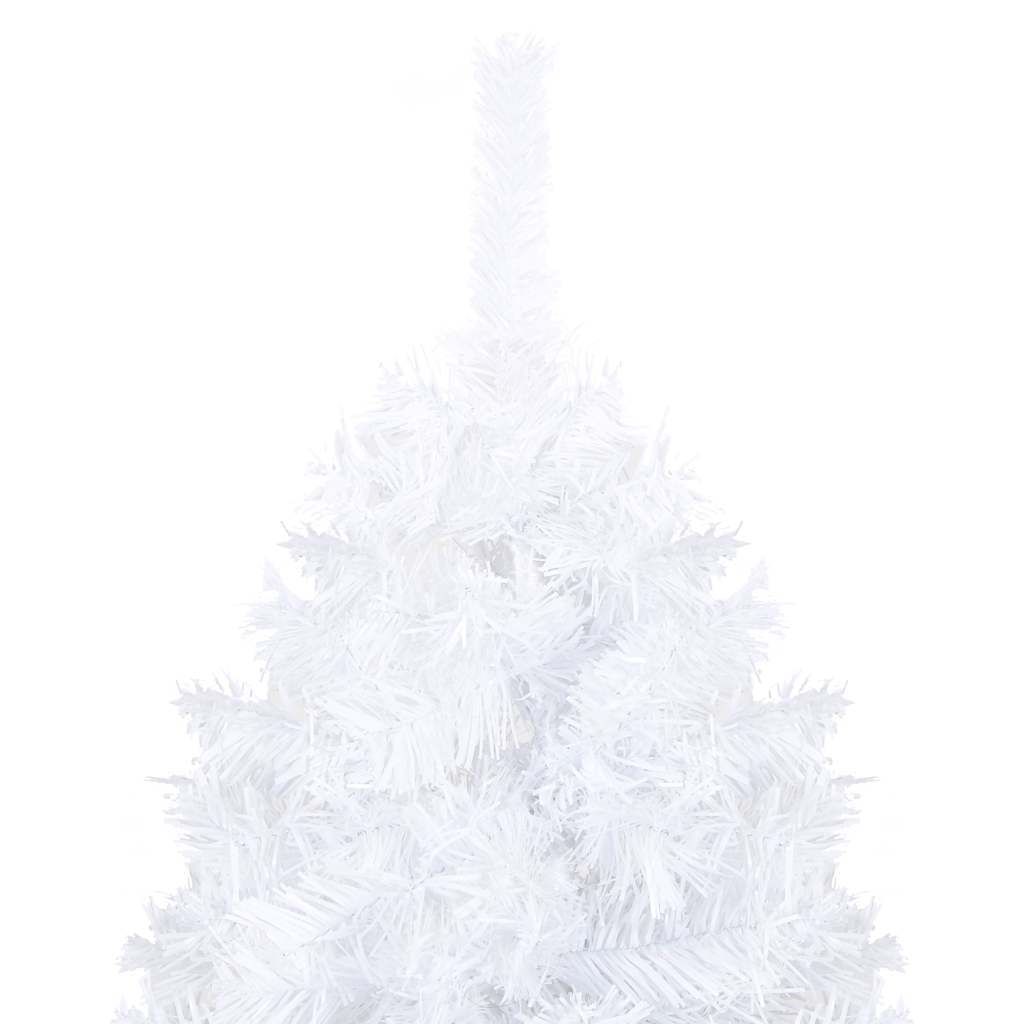 Vidaxl kunstkerstboom met verlichting en kerstballen 210 cm pvc wit