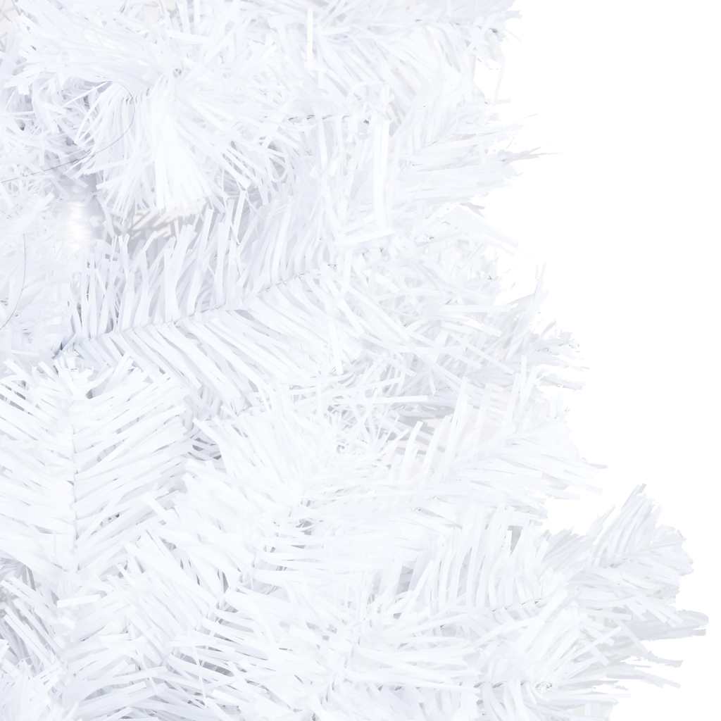 Vidaxl kunstkerstboom met verlichting en kerstballen 210 cm pvc wit