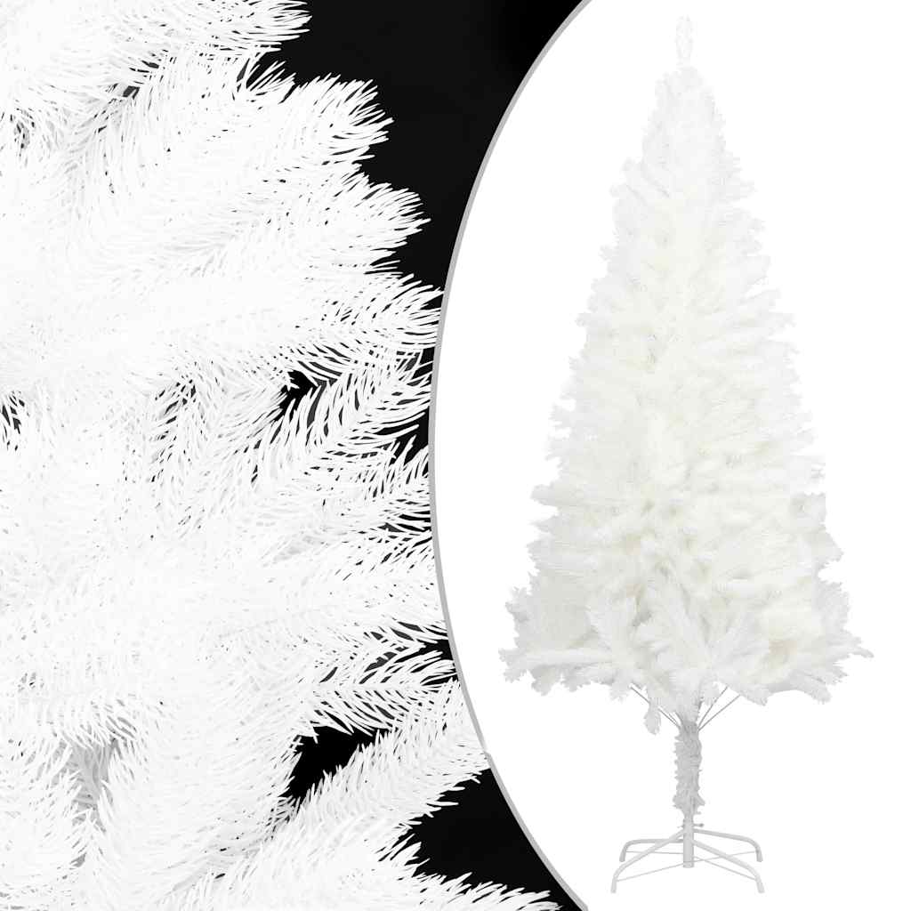 Vidaxl kunstkerstboom met verlichting en kerstballen 210 cm pvc wit
