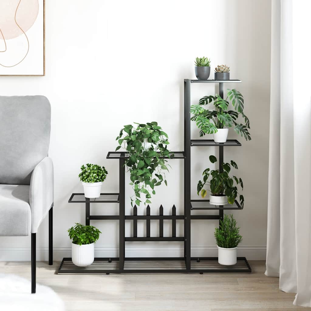 Vidaxl bloemenstandaard 94,5x25x88 cm metaal zwart