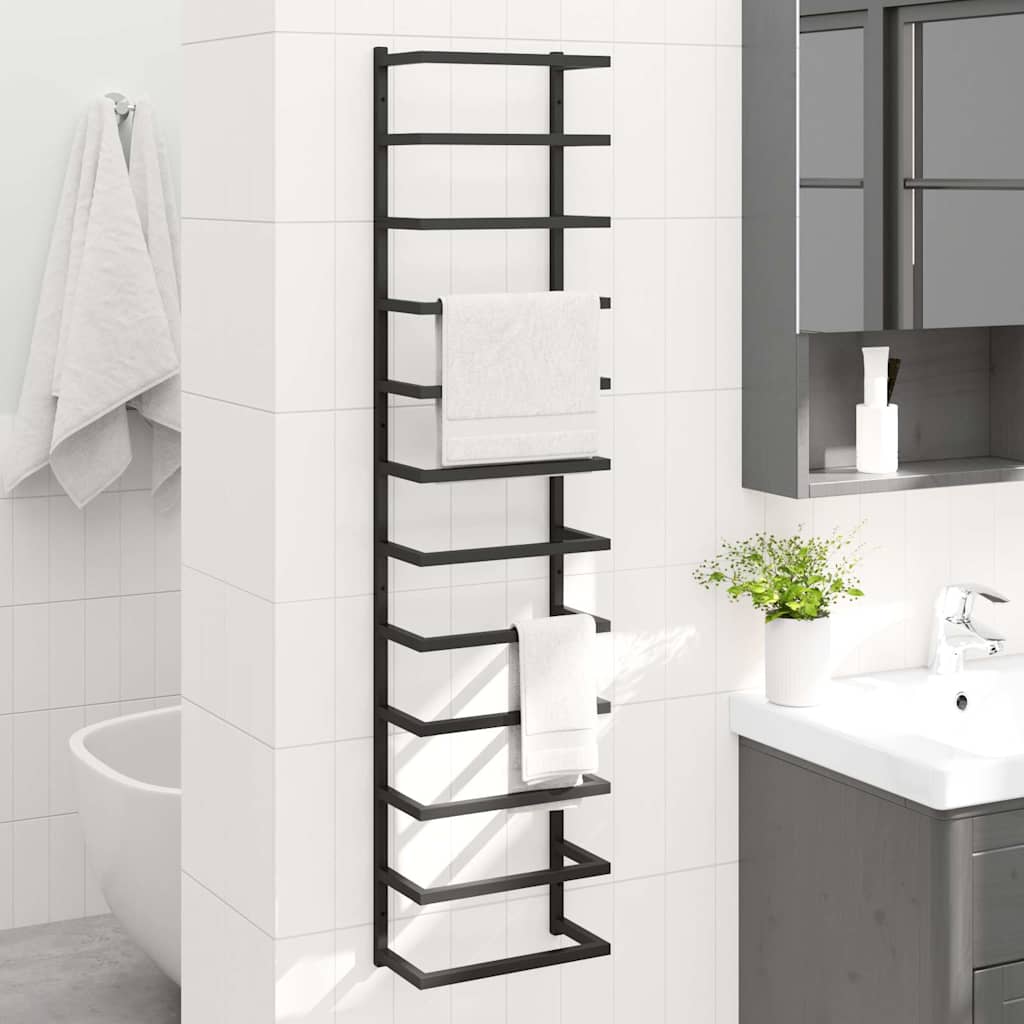 Vidaxl handdoekenrek 24x12x96 cm staal zwart
