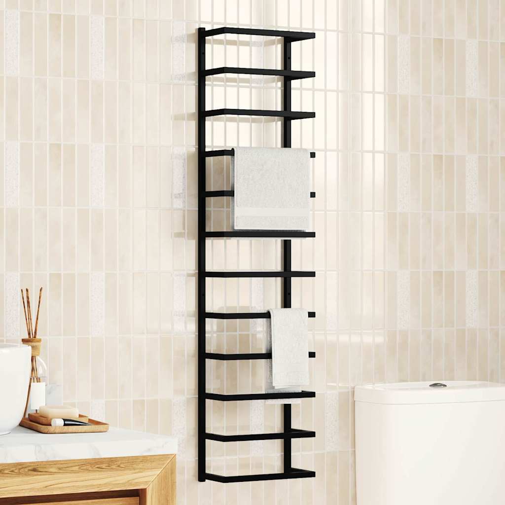 Vidaxl handdoekenrek 24x12x96 cm staal zwart
