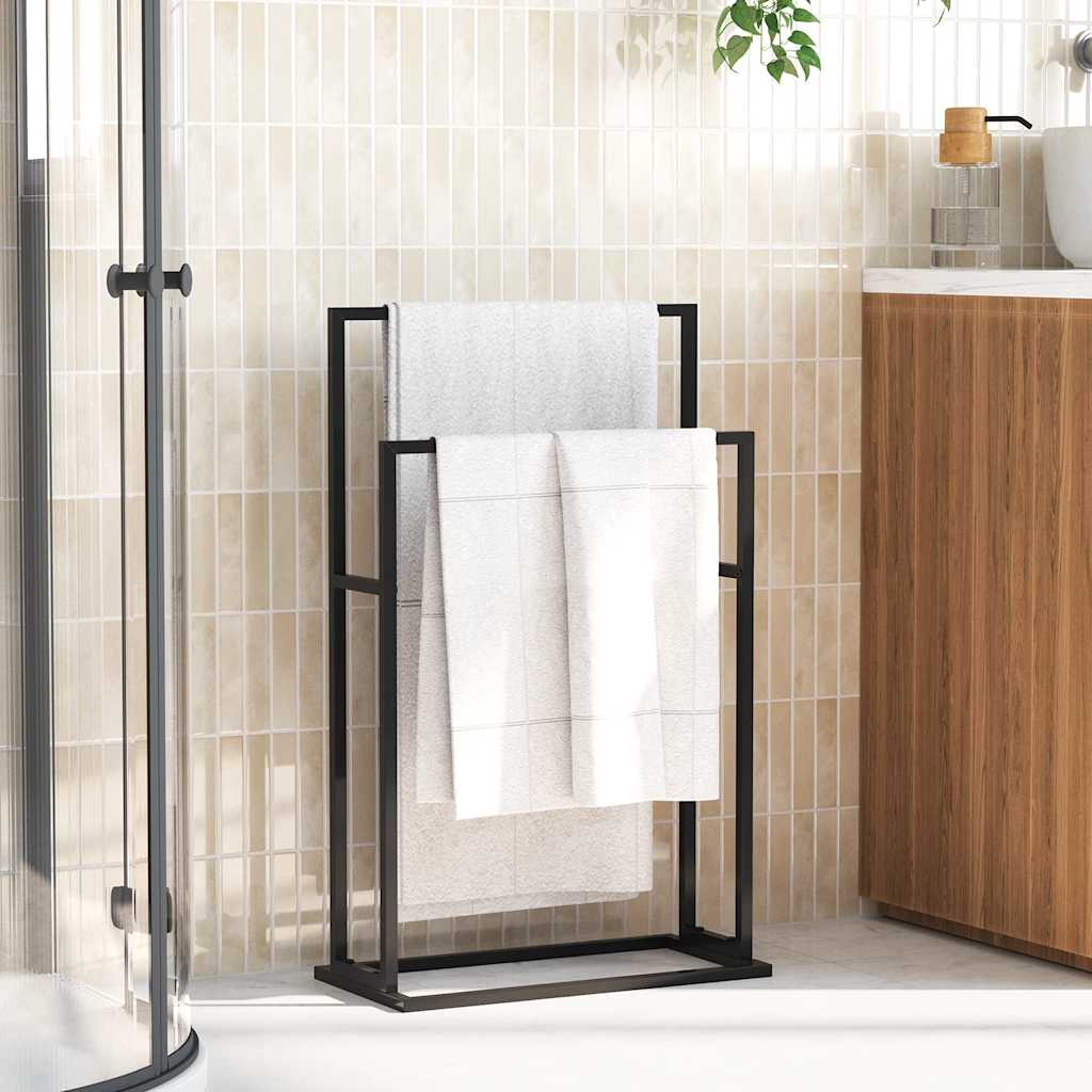 Vidaxl handdoekenrek vrijstaand 48x24x78,5 cm ijzer zwart