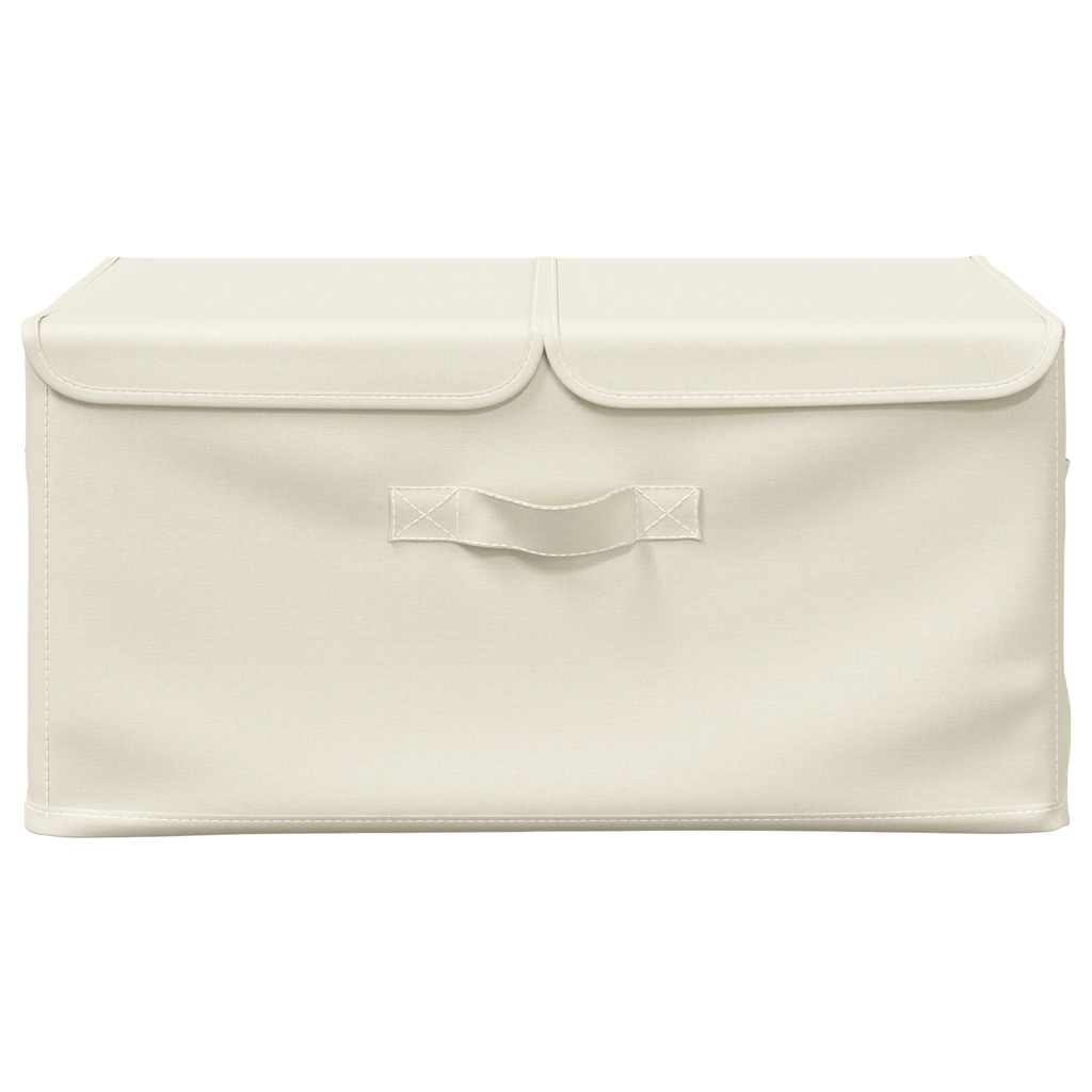 Vidaxl opbergboxen 2 st 50x30x25 cm stof crèmekleurig