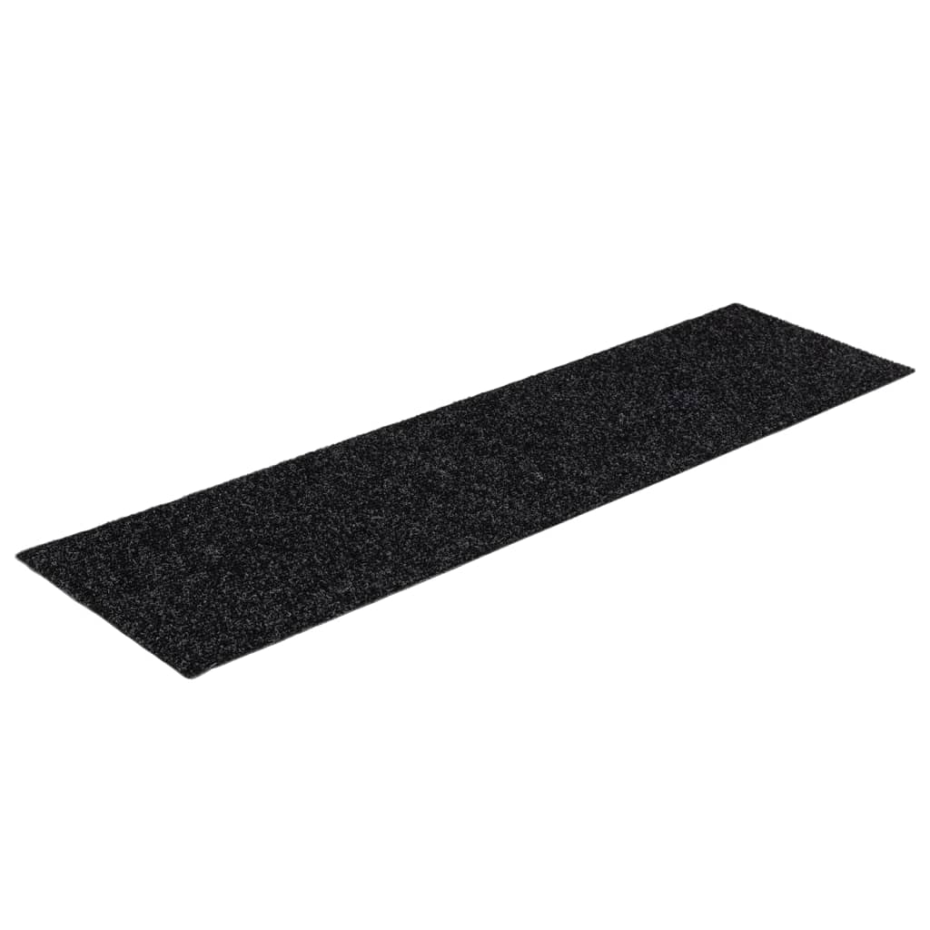 Vidaxl 15 st trapmatten zelfklevende rechthoekig 76x20 cm zwart