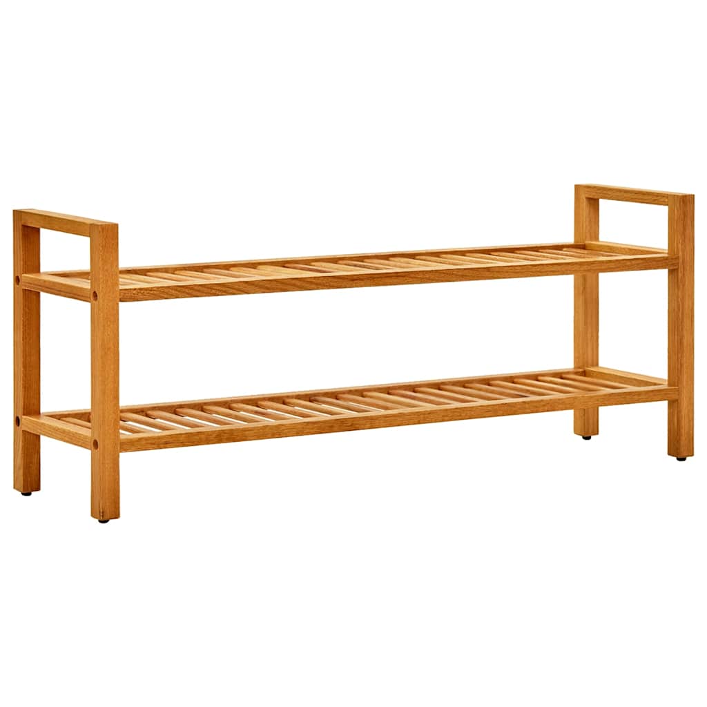 Vidaxl schoenenrek met 2 planken 100x27x40 cm massief eikenhout