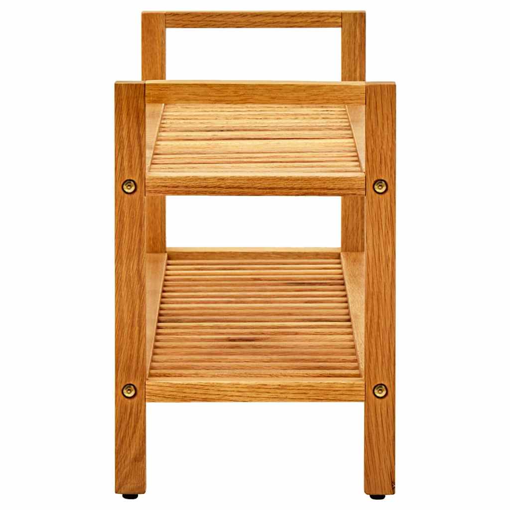 Vidaxl schoenenrek met 2 planken 100x27x40 cm massief eikenhout