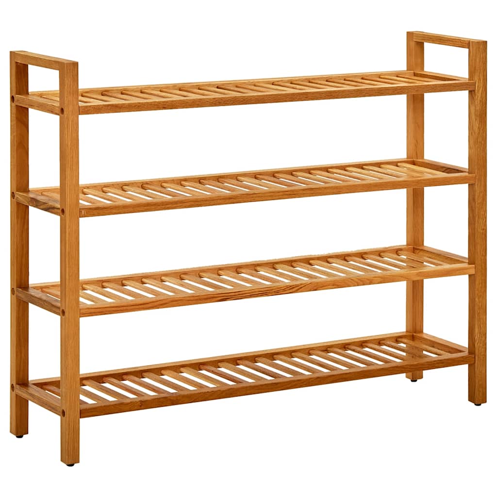 Vidaxl schoenenrek met 4 planken 100x27x80 cm massief eikenhout