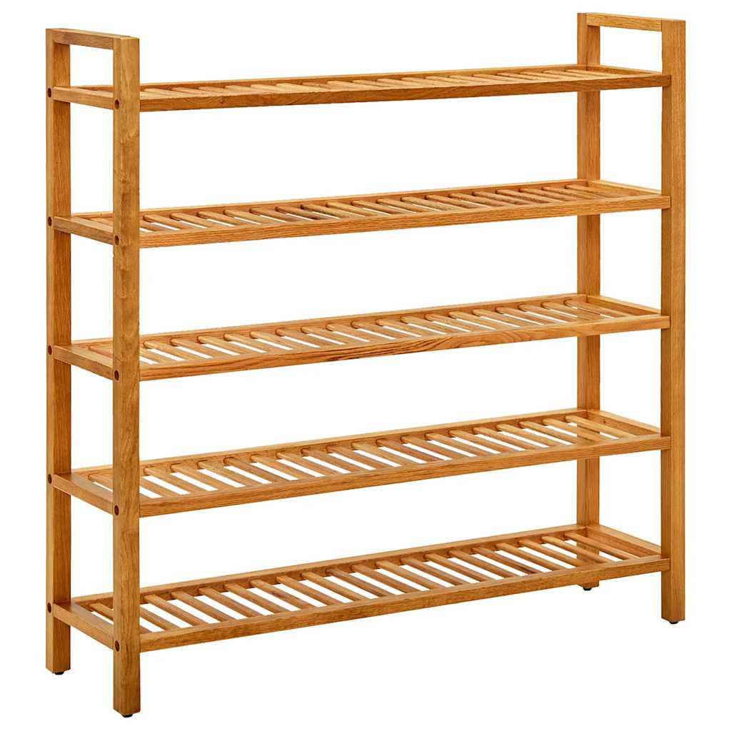 Vidaxl schoenenrek met 5 planken 100x27x100 cm massief eikenhout