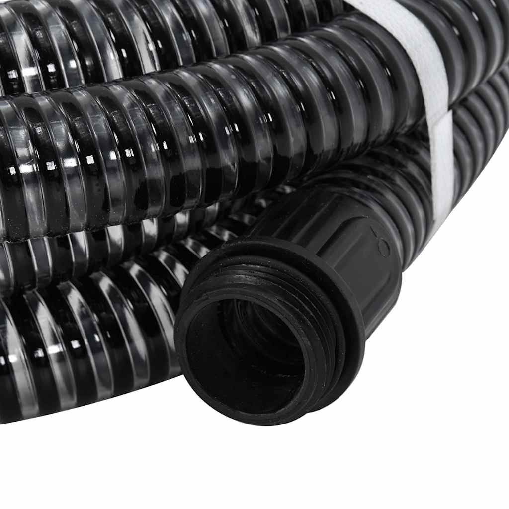 Vidaxl zuigslang met messing koppelingen 1,1'' 7 m pvc zwart