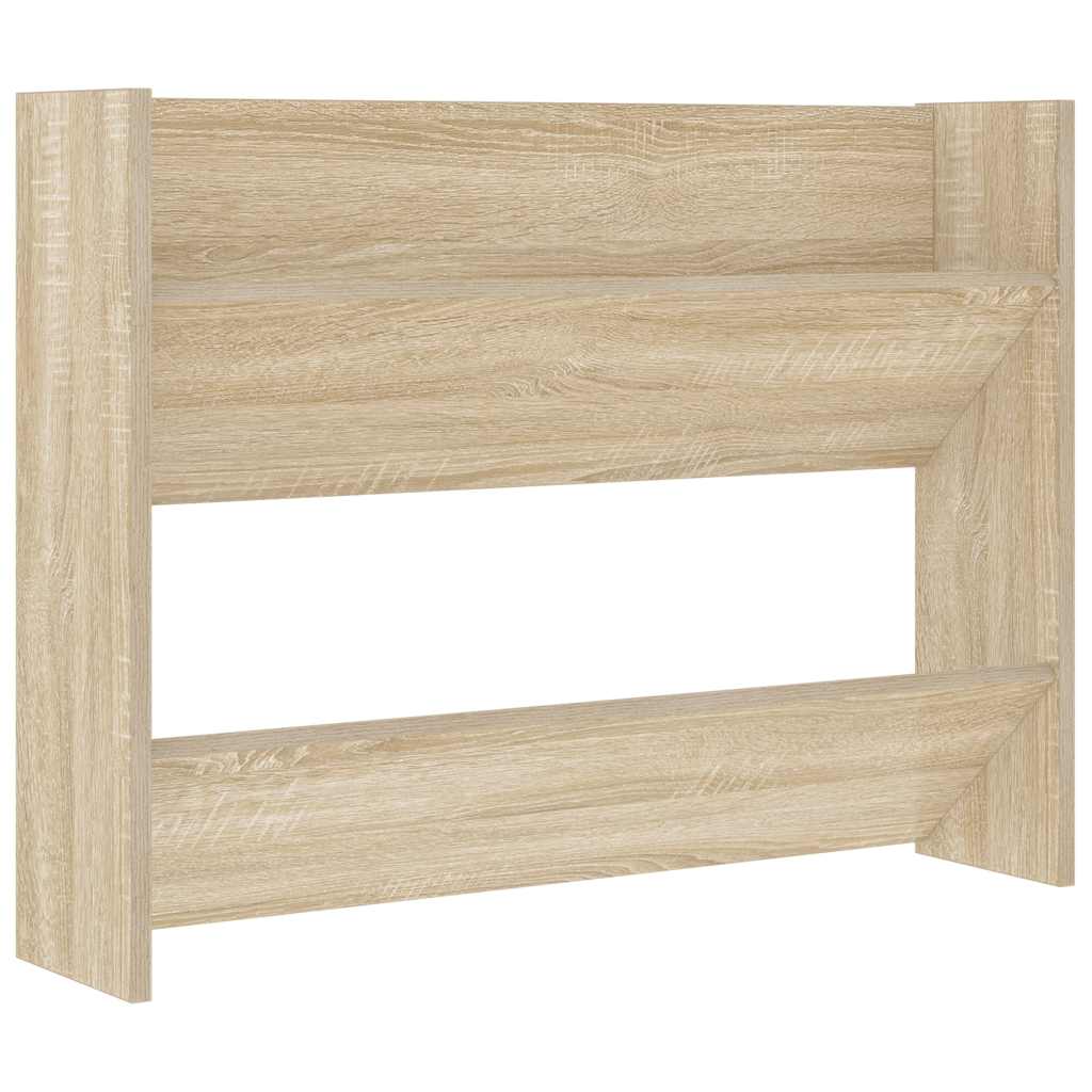 Vidaxl wandschoenenkast 80x18x60 cm bewerkt hout sonoma eikenkleurig