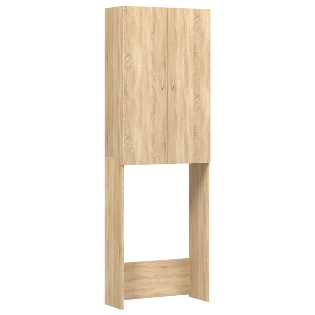 Vidaxl wasmachinekast 64x25,5x190 cm sonoma eikenkleurig