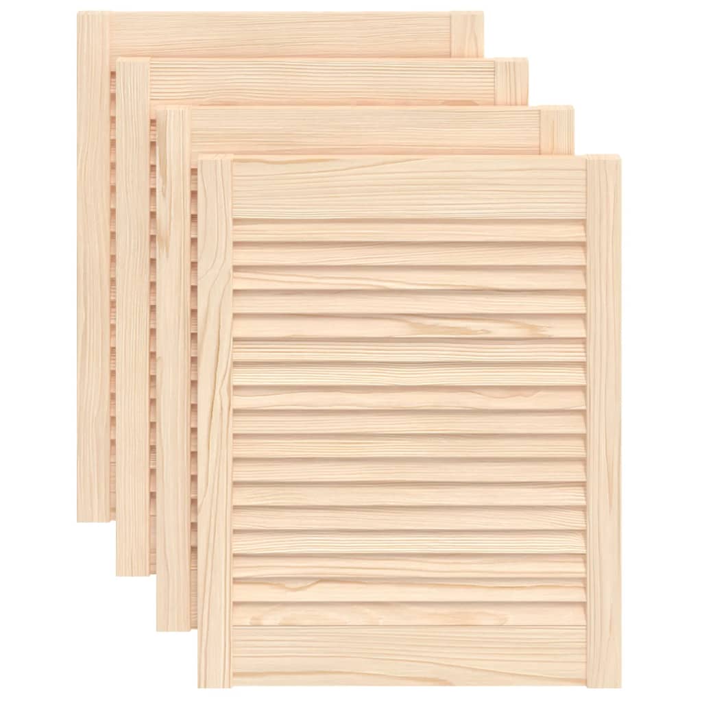 Vidaxl kastdeuren met lamellen 4 st 61,5x49,4 cm massief groenenhout