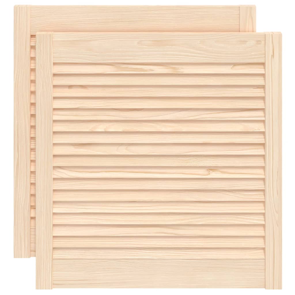 Vidaxl kastdeuren met lamellen 2 st 61,5x59,4 cm massief groenhout