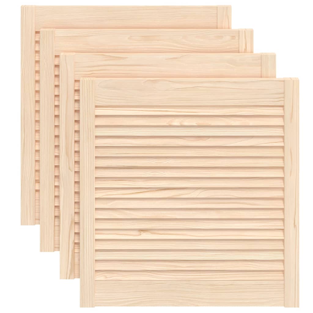 Vidaxl kastdeuren met lamellen 4 st 61,5x59,4 cm massief groenenhout