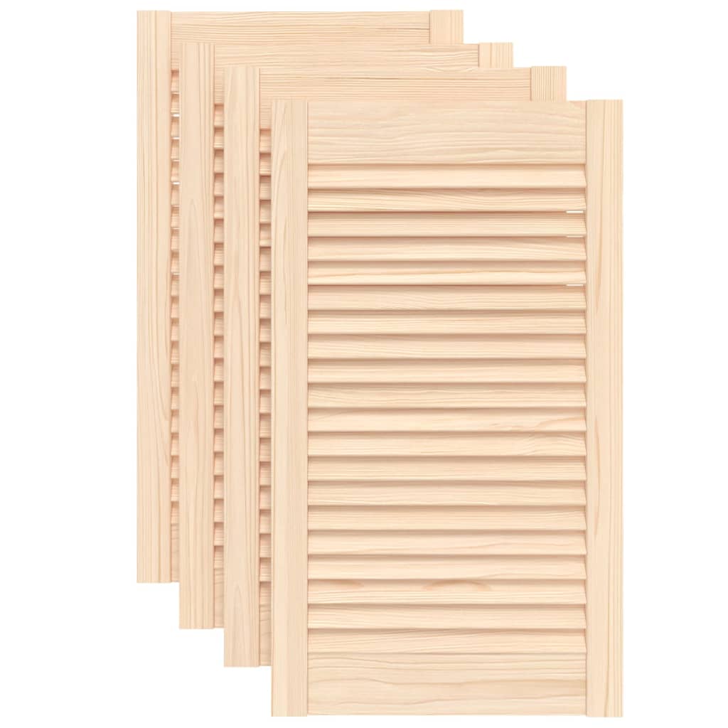 Vidaxl kastdeuren met lamellen 4 st 69x39,4 cm massief groenenhout