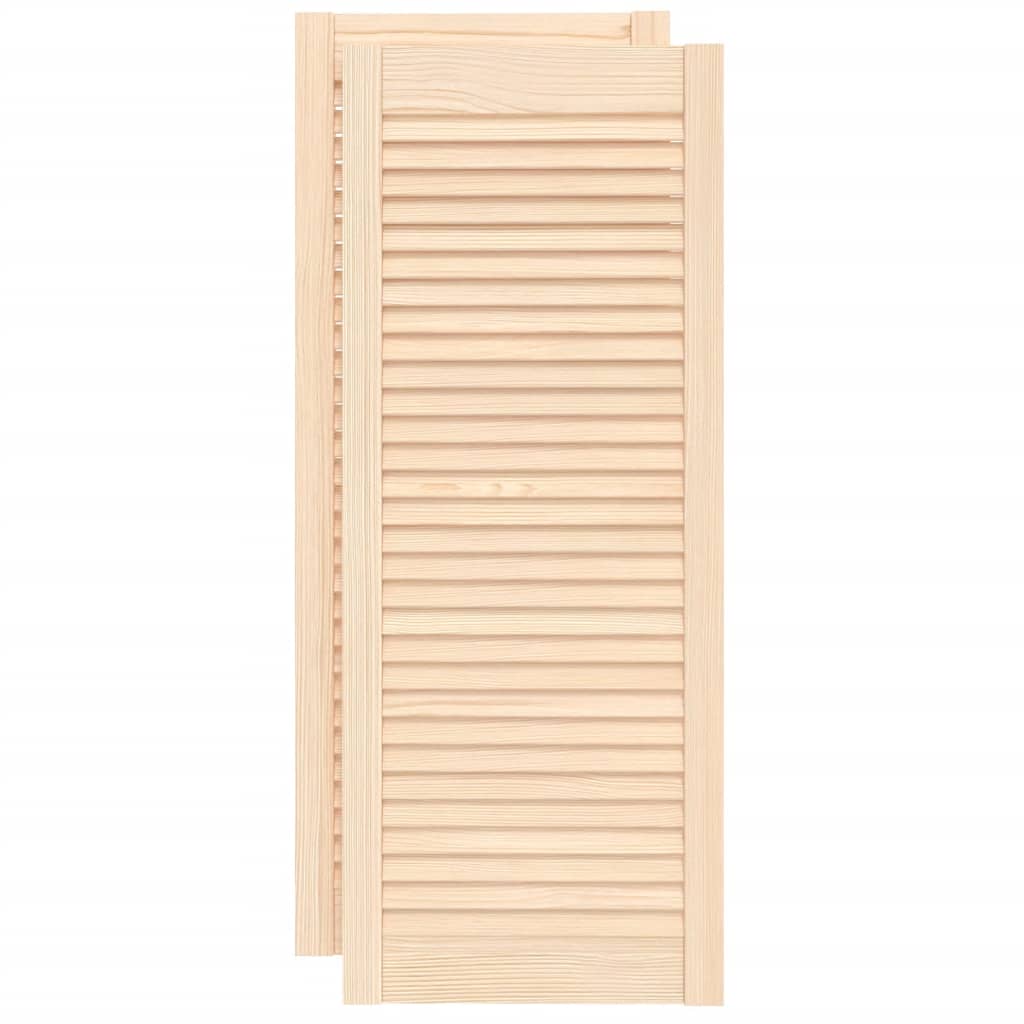 Vidaxl kastdeuren met lamellen 2 st 99,3x39,4 cm massief groenhout