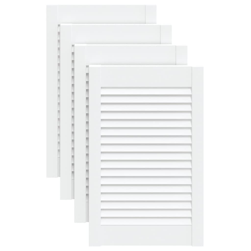Vidaxl kastdeuren met lamellen 4 st 61,5x39,4 cm groenhout wit