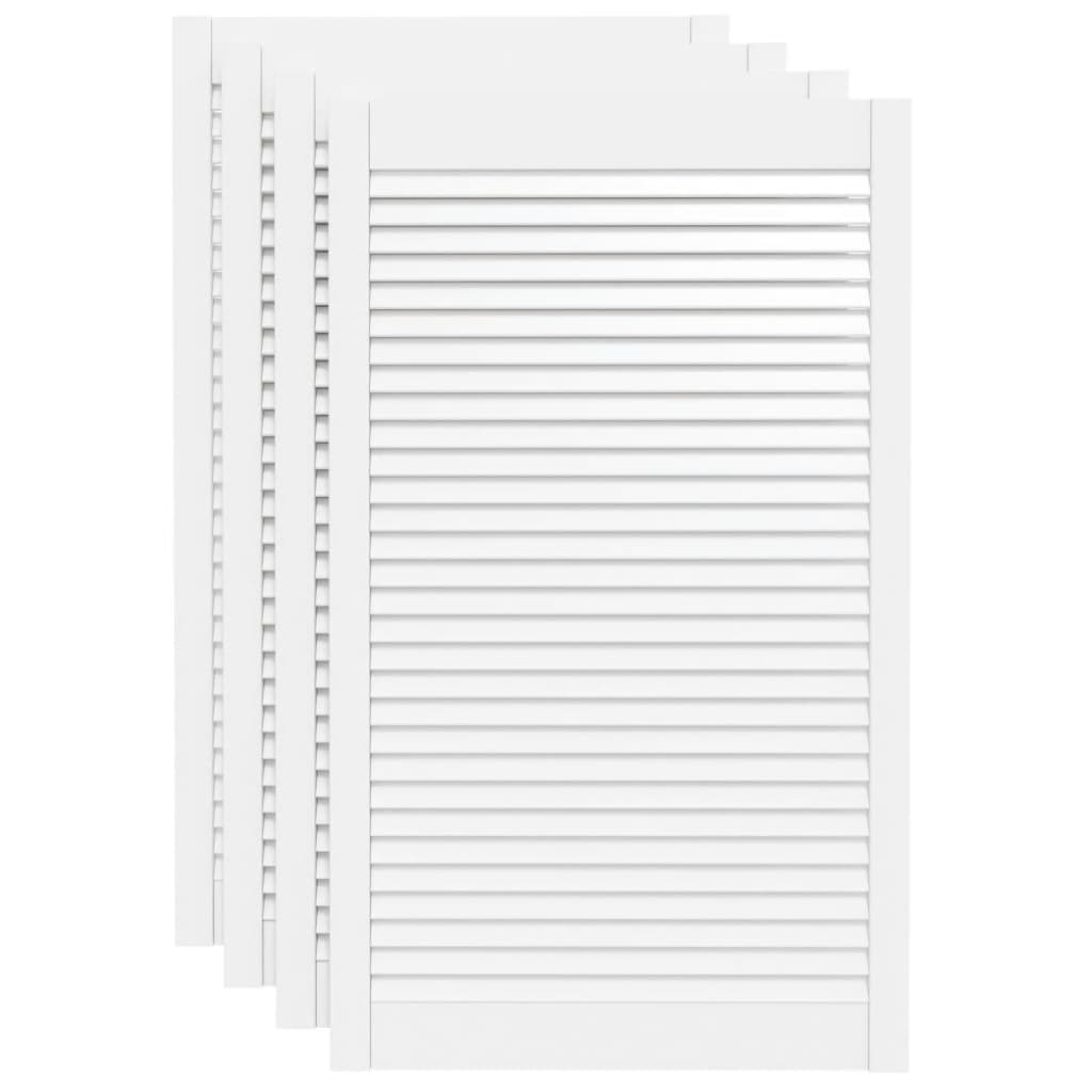 Vidaxl kastdeuren met lamellen 4 st 99,3x59,4 cm groenhout wit