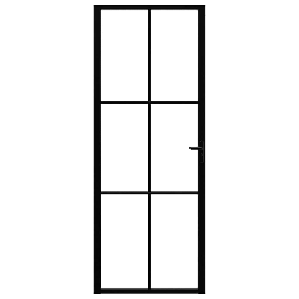 Vidaxl binnendeur 76x201,5 cm esg-glas en aluminium zwart