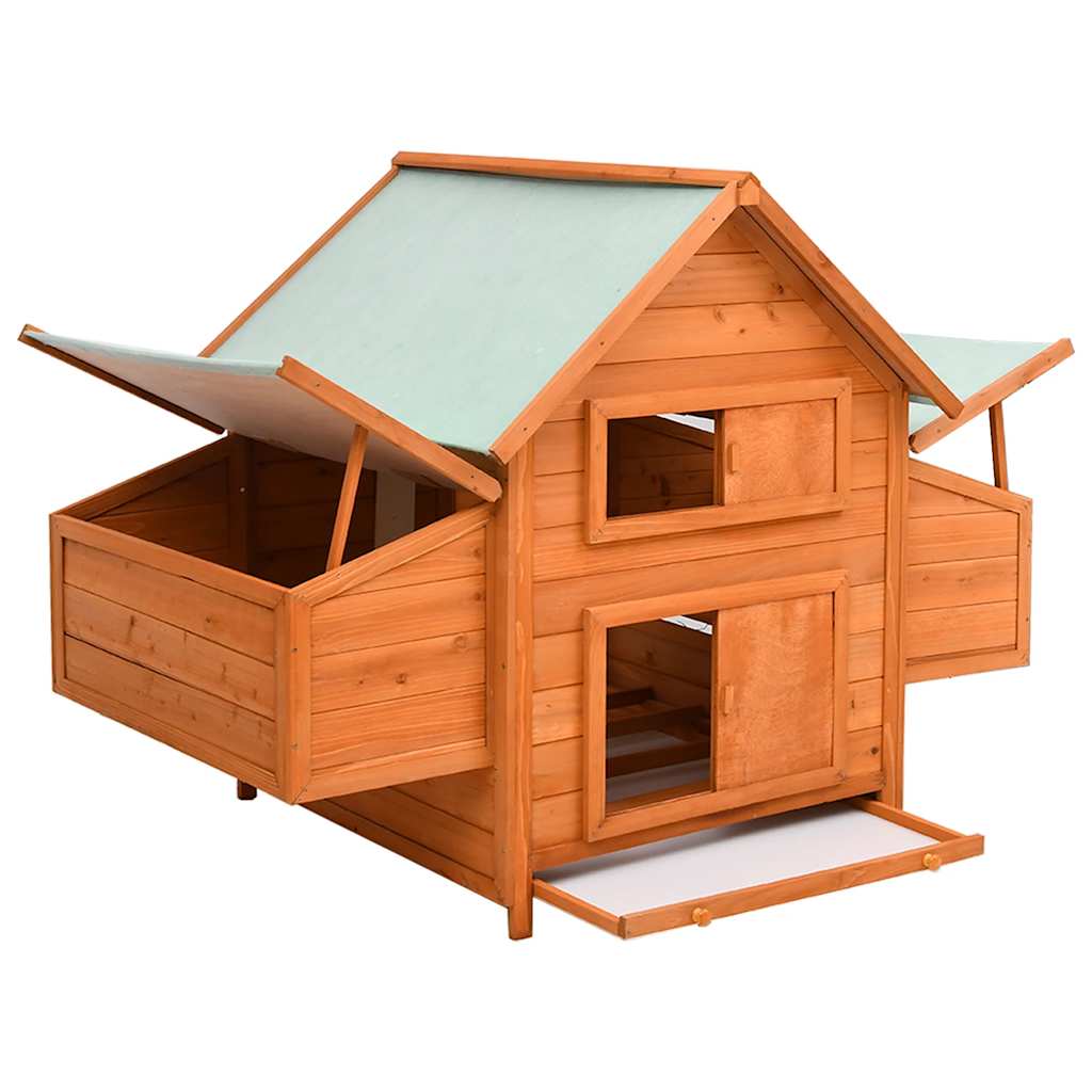 Vidaxl kippenhok 150x96x110 cm massief vuurhout