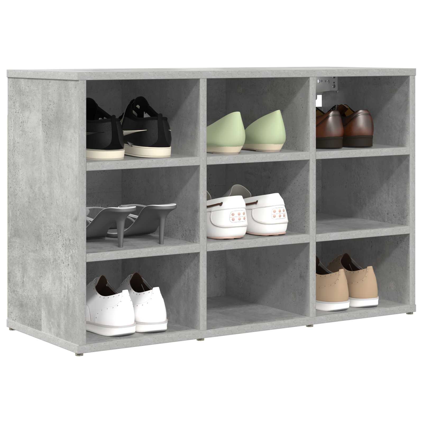 Vidaxl schoenenkast 77,5 x 30 x 51 cm bewerkt hout betongrijs