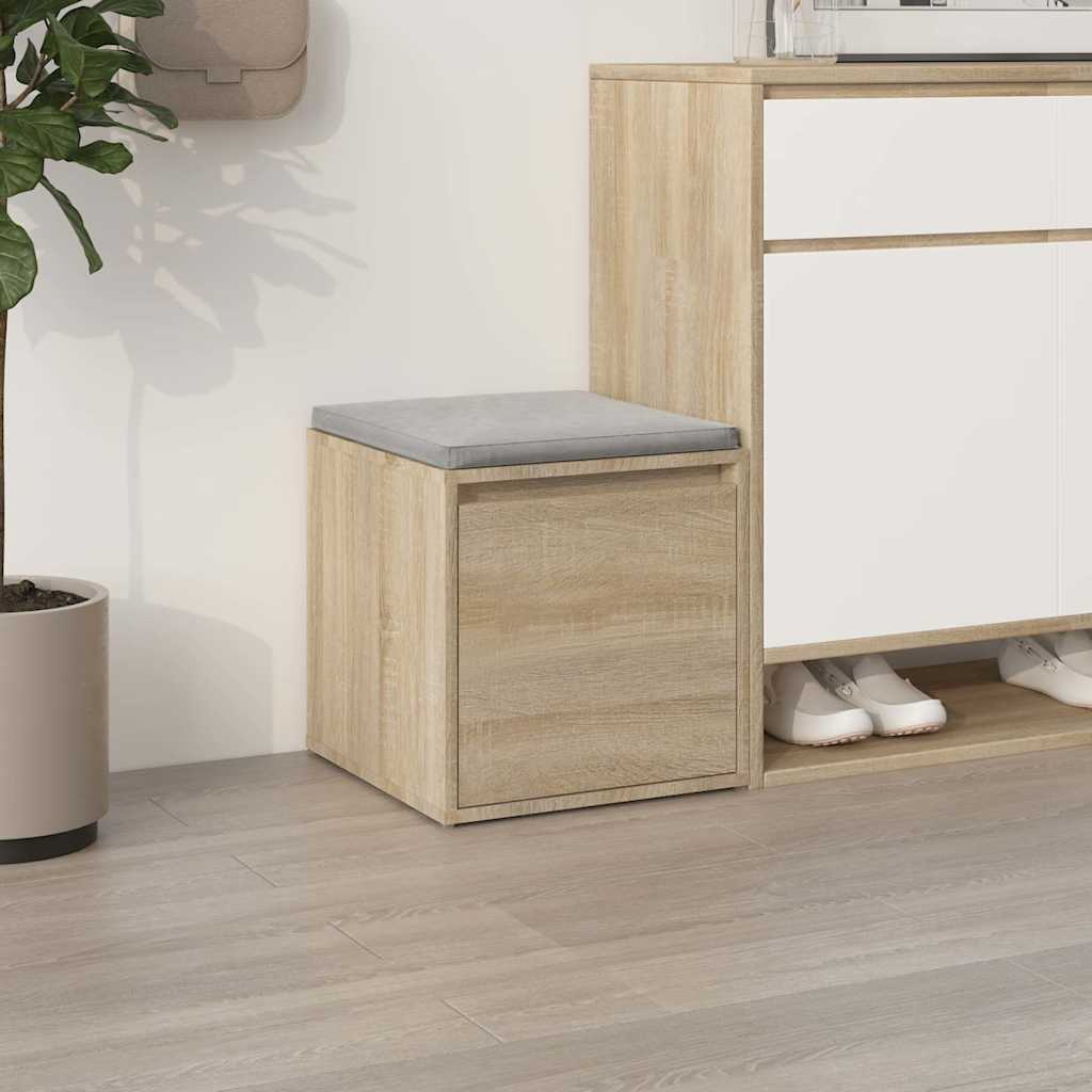Vidaxl opbergbox met lade 40,5x40x40 cm bewerkt hout sonoma eikenkleur