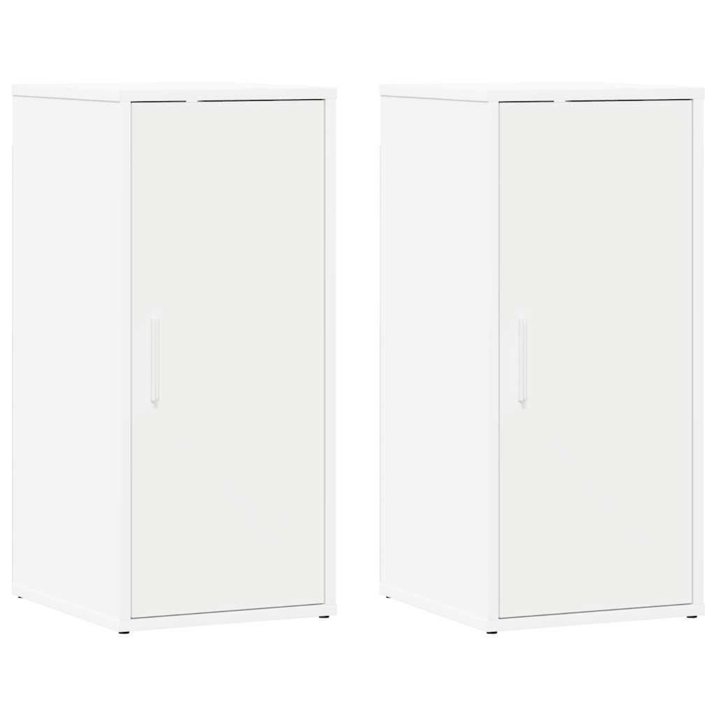 Vidaxl schoenenkasten 2 st 32x35x70 cm bewerkt hout wit
