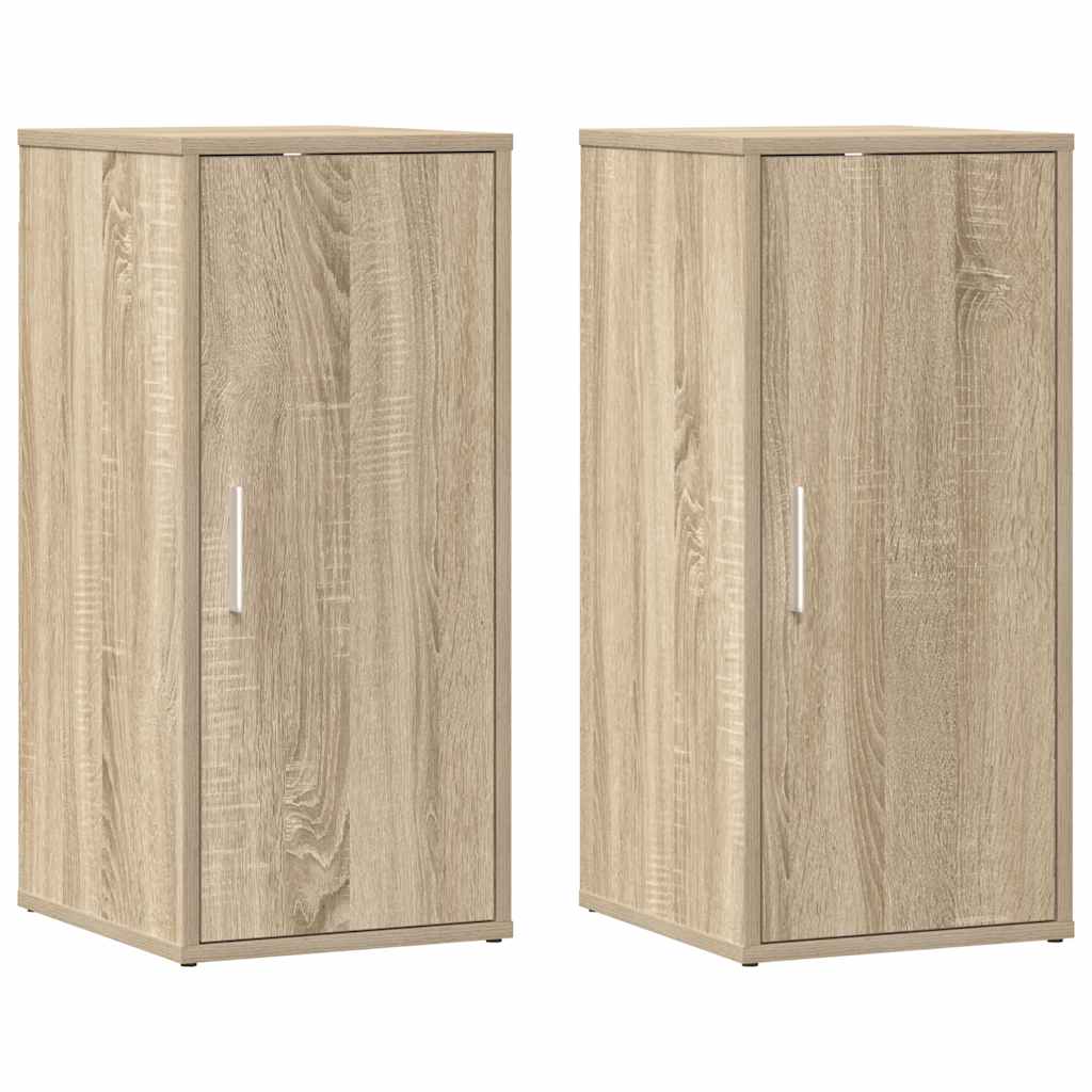 Vidaxl schoenenkasten 2 st 32x35x70 cm spaanplaat sonoma eikenkleurig