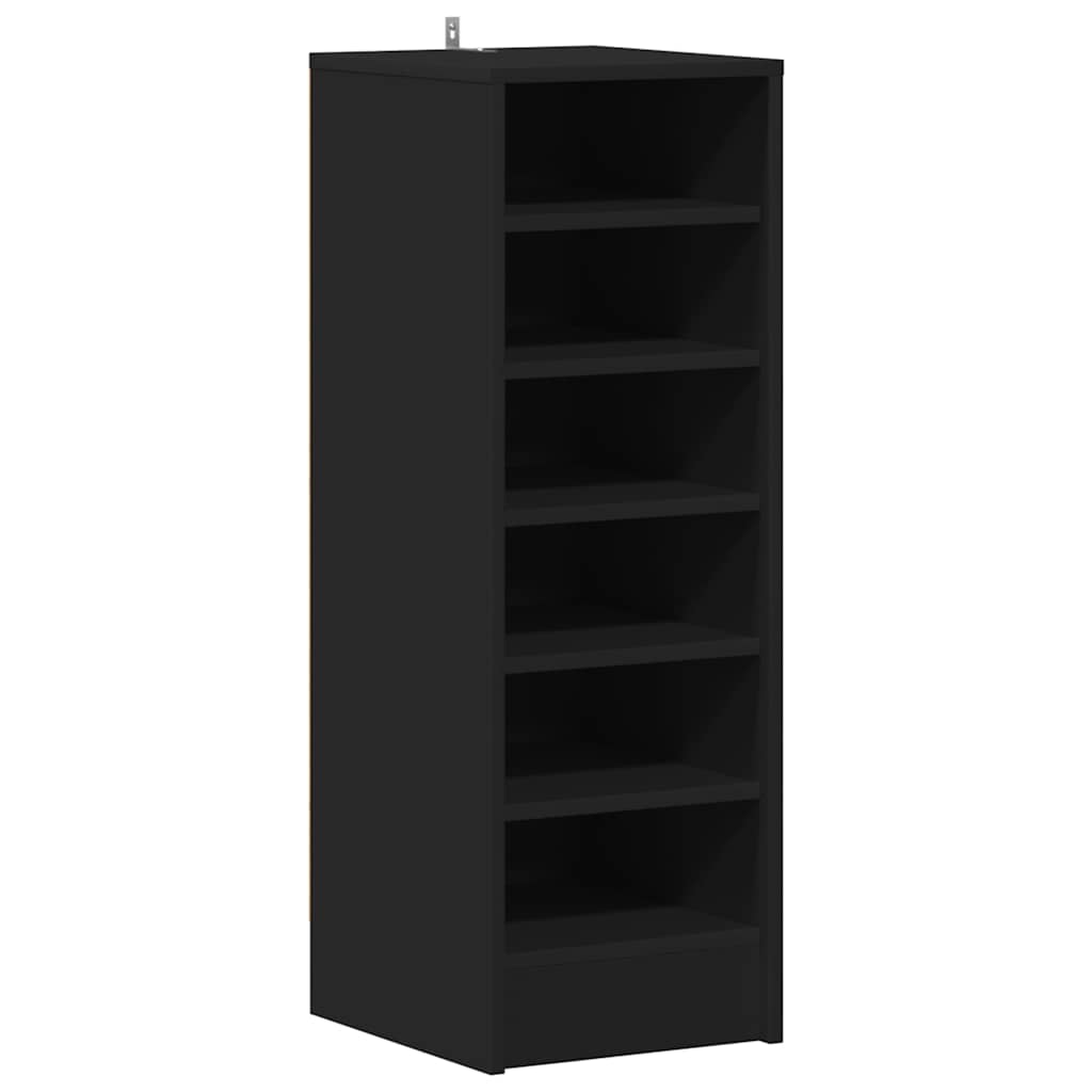 Vidaxl schoenenkast 31,5x35x90 cm bewerkt hout zwart