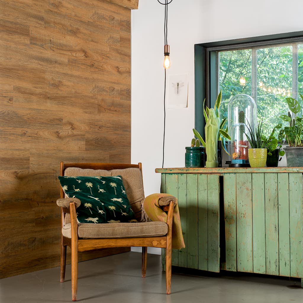 WallArt WallArt 30 st Planken GL-WA29 houtlook eikenhout roestbruin