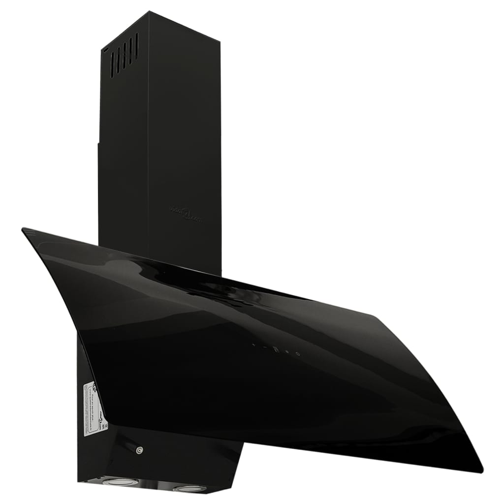 Vidaxl wandafzuigkap 90 cm staal en gehard glas zwart