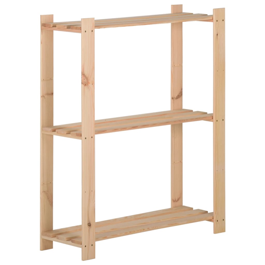 Vidaxl opbergrek 3-laags 60x28,5x90 cm massief groenhout