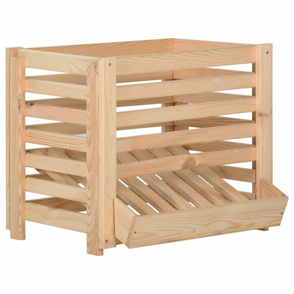 Vidaxl aardappelkist 60x40x50 cm massief groenhout