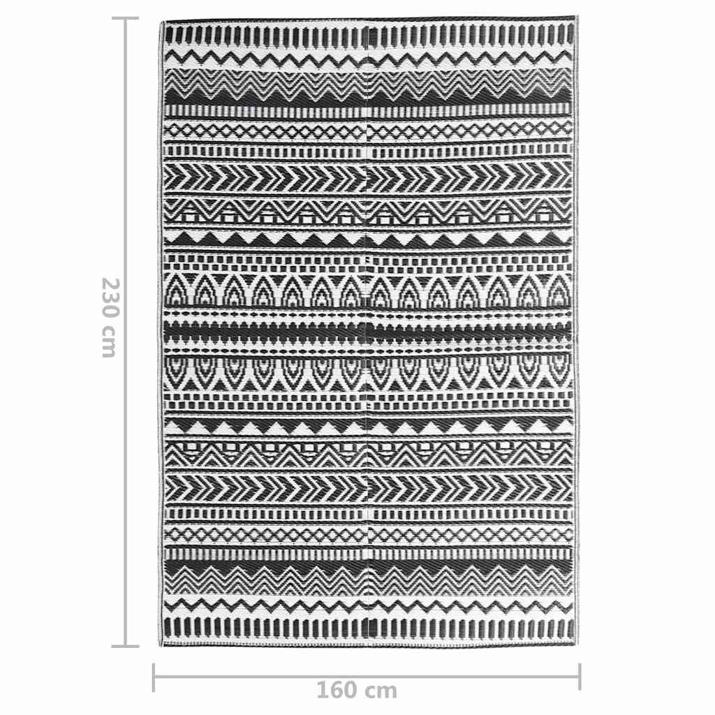 Vidaxl buitenkleed arakil 160x230 cm polypropeen zwart