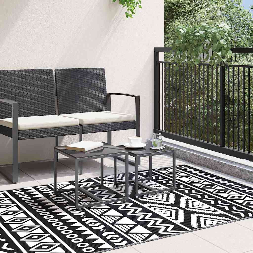 Vidaxl buitenkleed arakil 120x180 cm polypropeen zwart