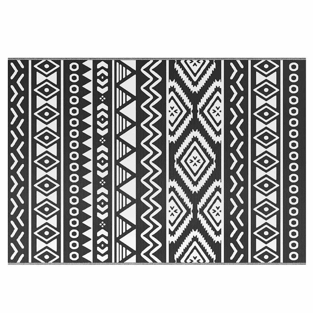 Vidaxl buitenkleed arakil 160x230 cm polypropeen zwart