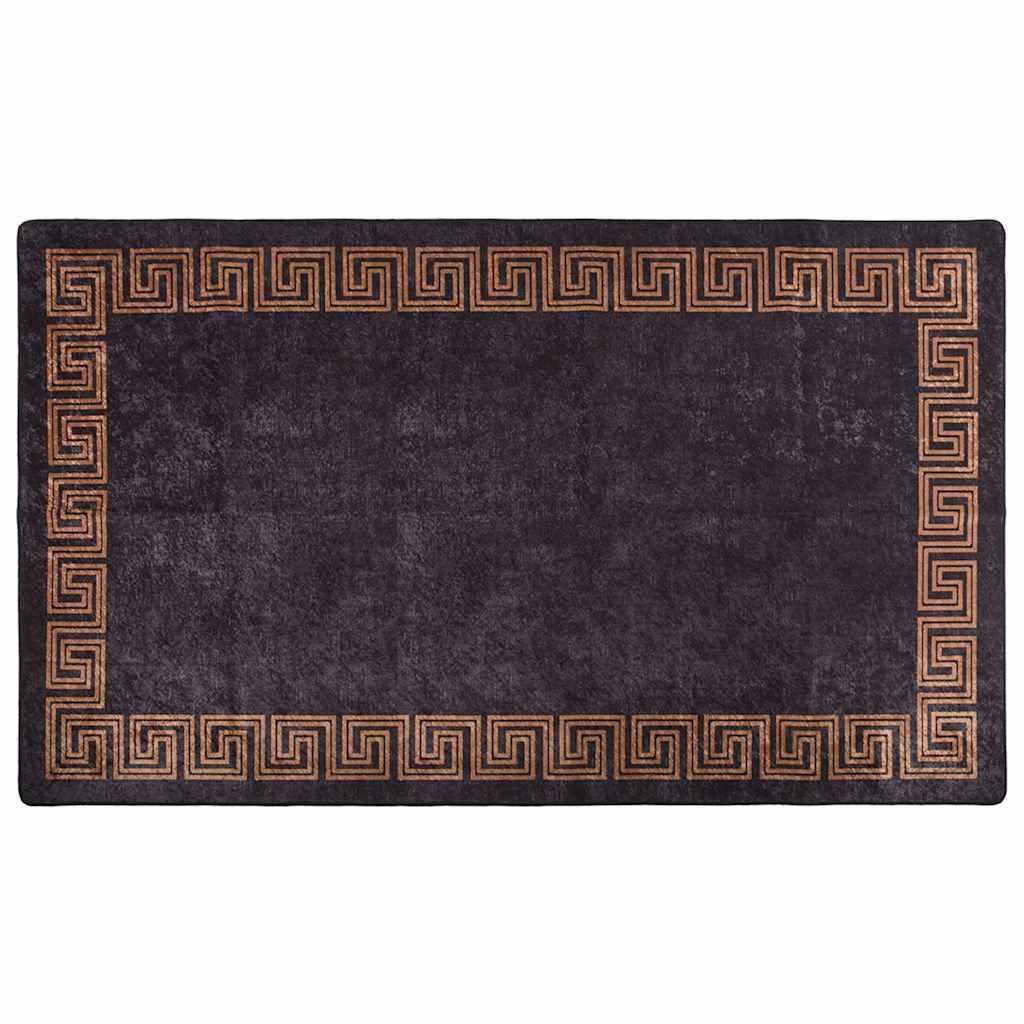 Vidaxl vloerkleed wasbaar antislip 190x300 cm zwart en goudkleurig