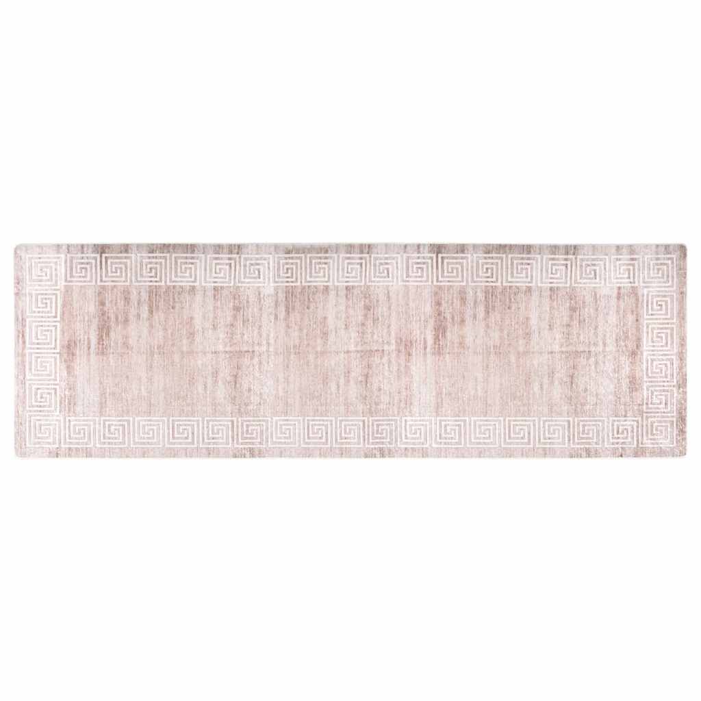 Vidaxl vloerkleed wasbaar antislip 80x300 cm beige